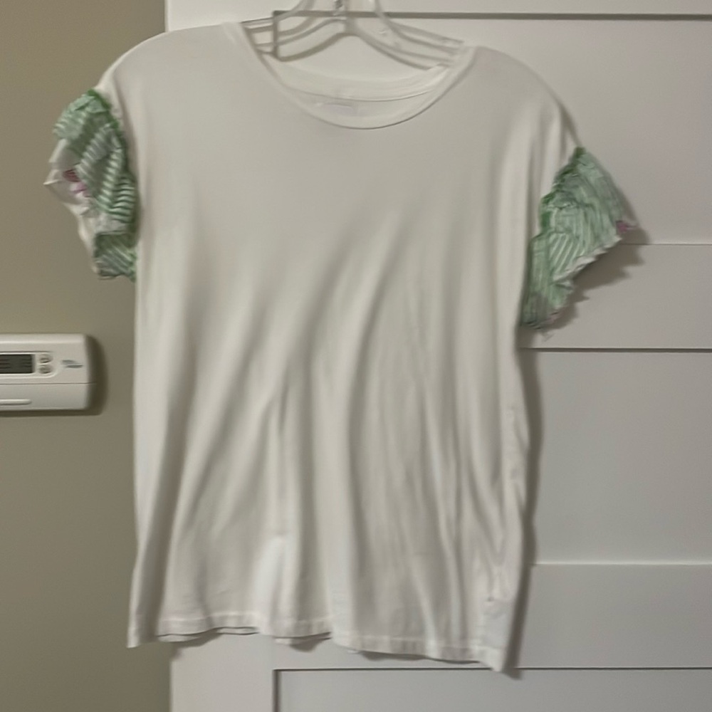 Joey Wolffer Reworked Designer tshirt in and green details. One of a kind